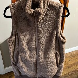 Cozy Brown Fleece Vest Brand New with Tags
